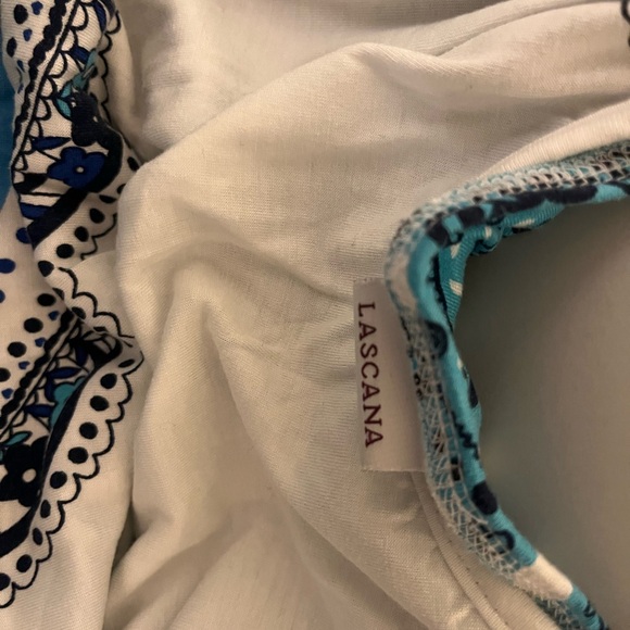 Lacana White and Blue Patterned Sleeveless Dress - Picture 7 of 9